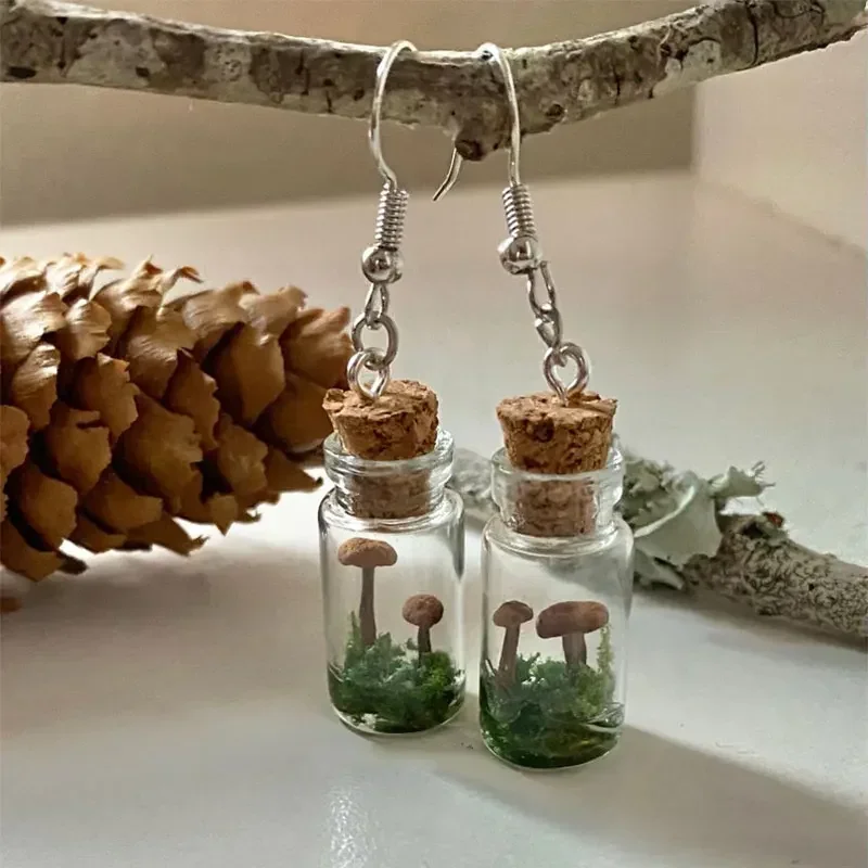 Real Mushroom Earrings Jar/Bot - Preserved Moss Sheet review and price